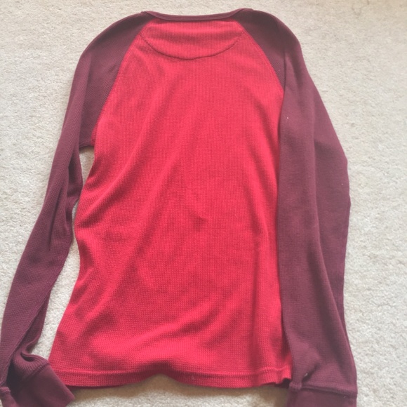 Mossimo Supply Co. Red and Maroon Henley Shirt - Picture 3 of 3